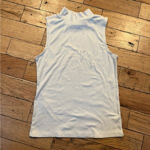 White tight turtle neck tank top